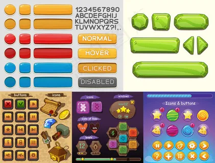 卡通手机游戏按钮