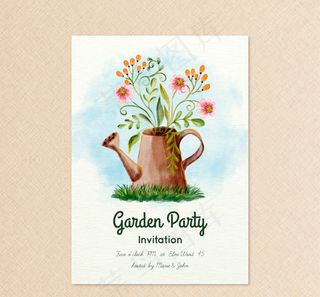 插花派对邀请卡