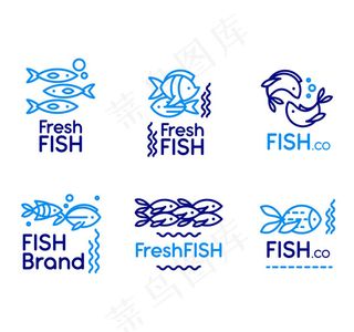 蓝色鱼标志矢量
