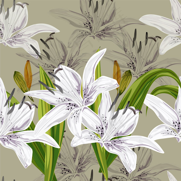 百合花矢量eps,ai矢量模版下载