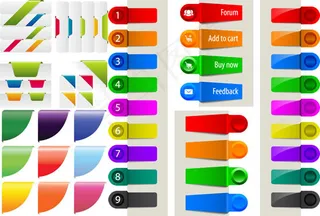 炫彩包角标签,免抠元素