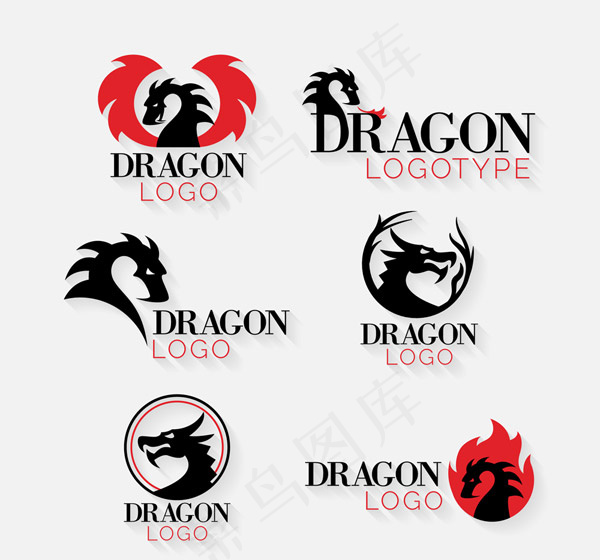 时尚黑色龙标志