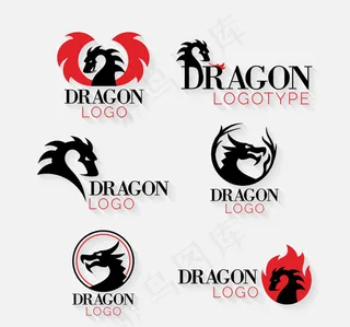 时尚黑色龙标志