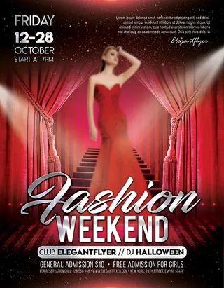 时尚周末酒吧海报