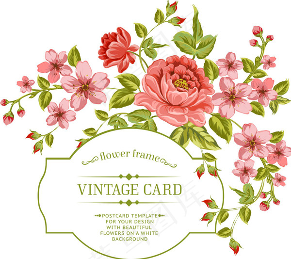 鲜花边框婚礼请柬