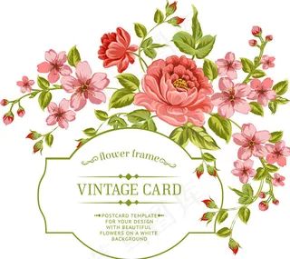 鲜花边框婚礼请柬