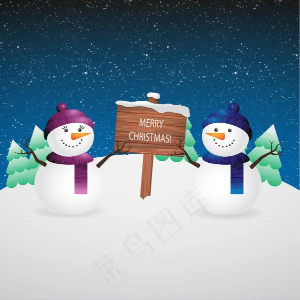 圣诞雪人eps,ai矢量模版下载