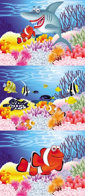 卡通海底风景