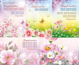 绚丽的鲜花背景,背景元素