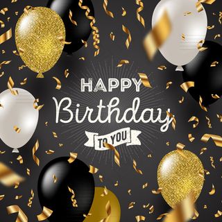 纸屑和气球生日贺卡