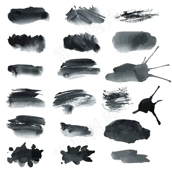 毛笔笔触矢量eps,ai矢量模版下载