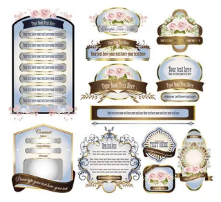 唯美优雅标签,免抠元素