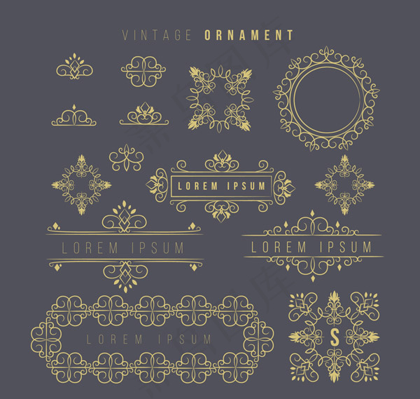 复古金色花纹装饰