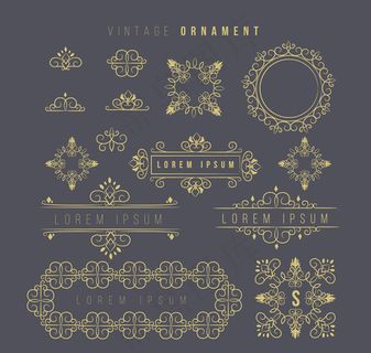 复古金色花纹装饰
