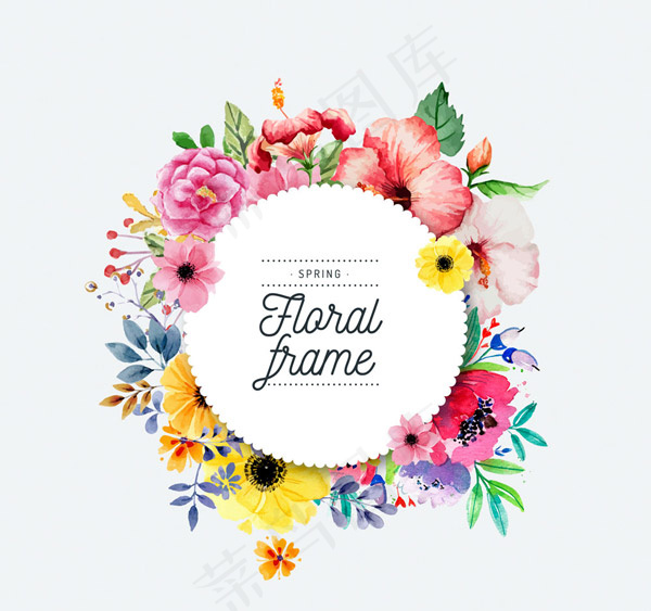 春季圆形花卉框架