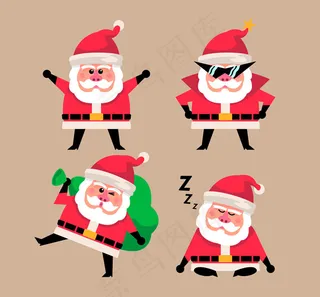 可爱时尚圣诞老人