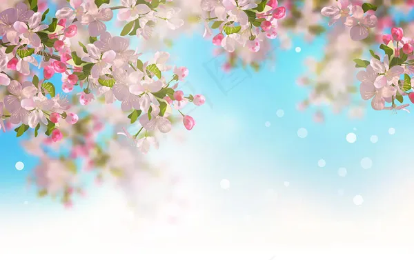 鲜花春季背景eps,ai矢量模版下载