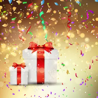 纸屑和礼盒矢量