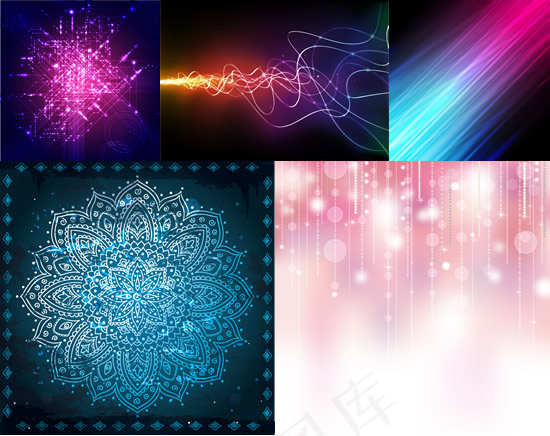 幻彩线条光影背景,背景元素