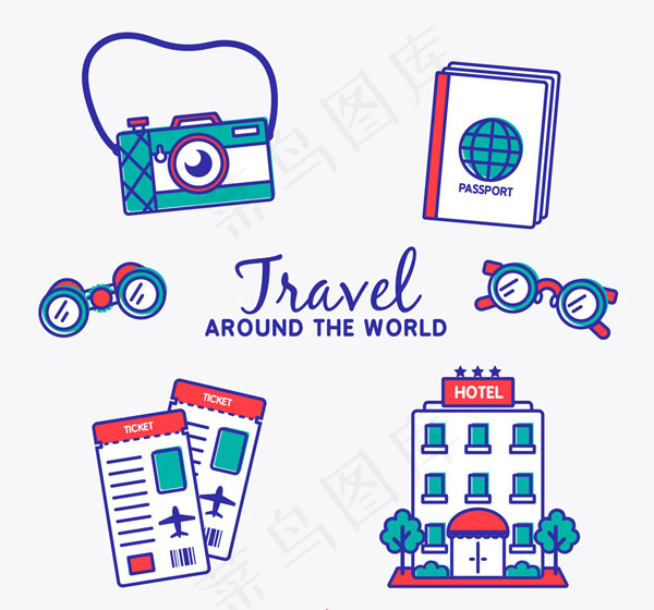 环球旅行元素