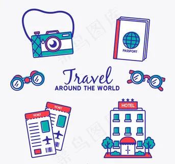 环球旅行元素