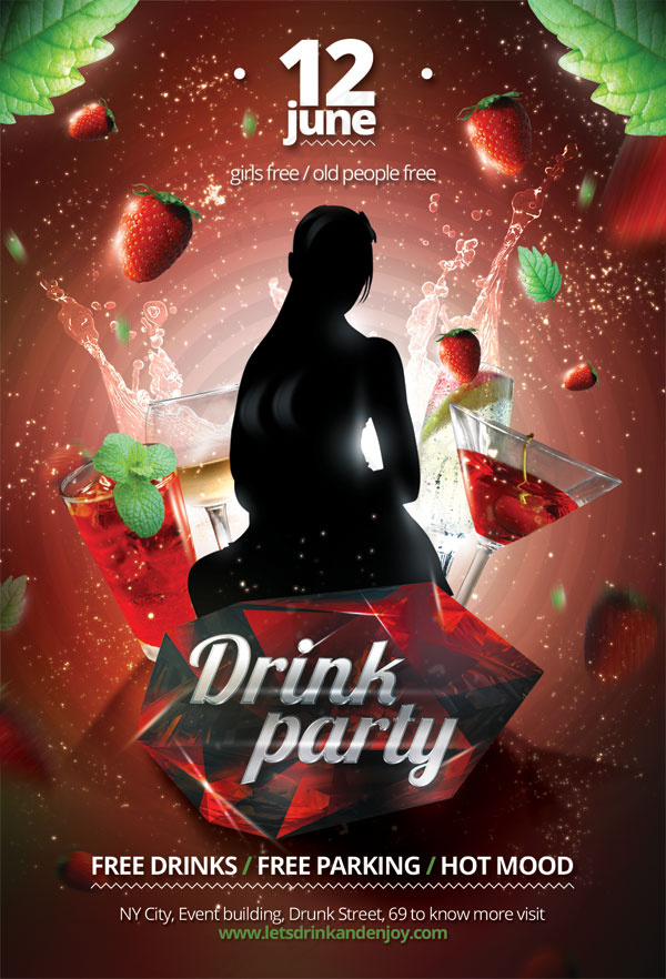 drink派对海报(1275X1875(DPI:300))psd模版下载