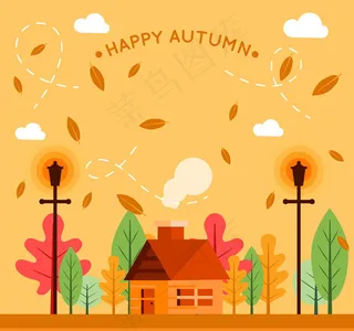 秋季房屋风景