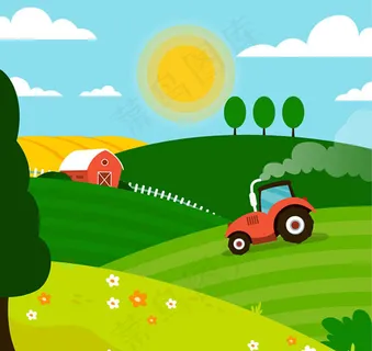 农场风景矢量