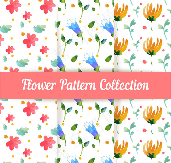 水彩绘花卉无缝背景