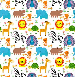 卡通动物无缝背景