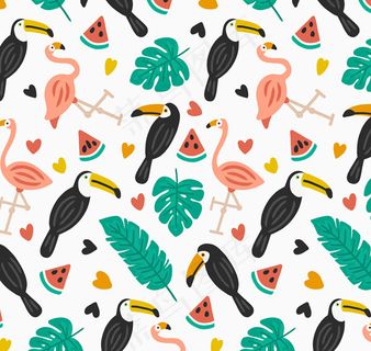 鸟无缝背景矢量