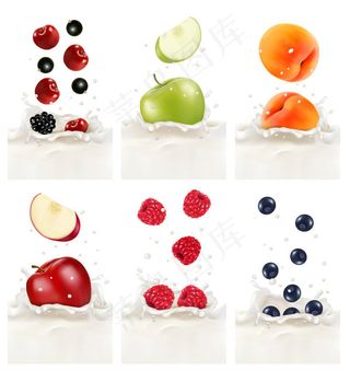水果鲜奶背景