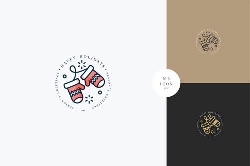 圣诞手套图标,免抠元素