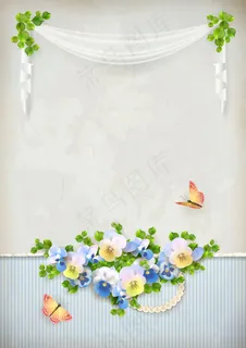 花卉蝴蝶背景