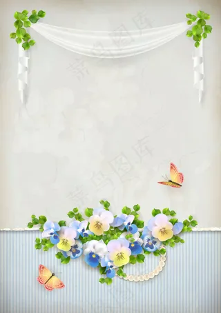 花卉蝴蝶背景