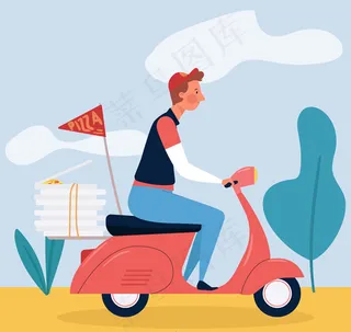 送货中的快递男子