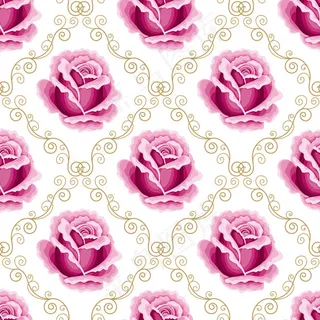 玫瑰花朵无缝背景
