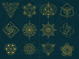 金色几何图形图案