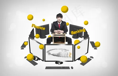 IT商务人物,背景元素