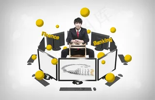 IT商务人物,背景元素