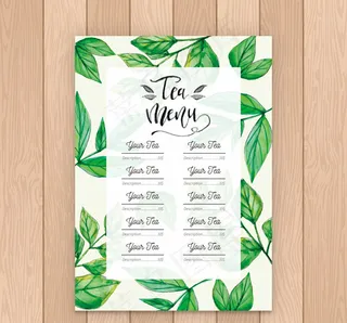 茶叶茶馆茶水单