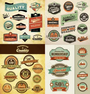 复古标签设计,免抠元素