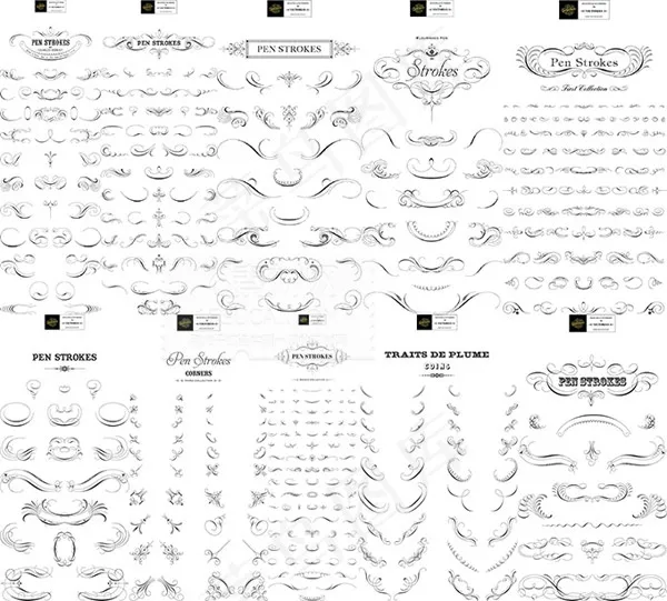 奢华线条花纹ai矢量模版下载