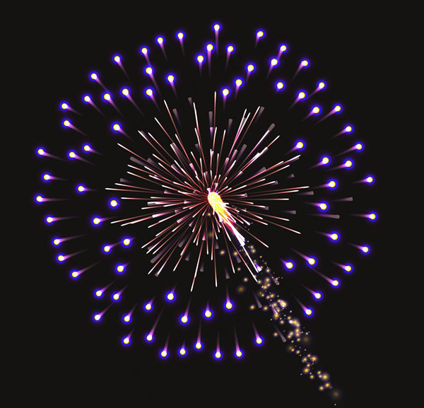 紫色花朵烟花光效