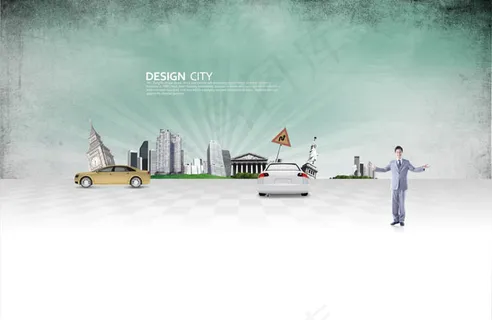 建筑与人物汽车