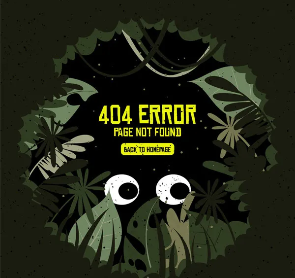 怪兽404错误页ai矢量模版下载