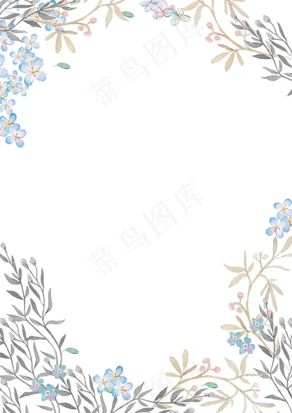 手绘花草背景