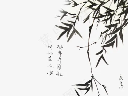 水墨中国风竹子,背景元素 水墨中国风竹子,背景元素