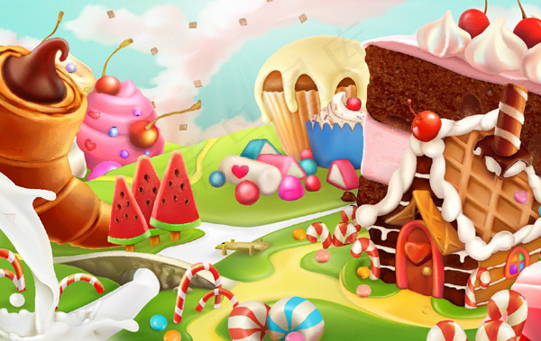 卡通3D甜品世界