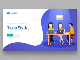 简约商务登陆页,背景元素